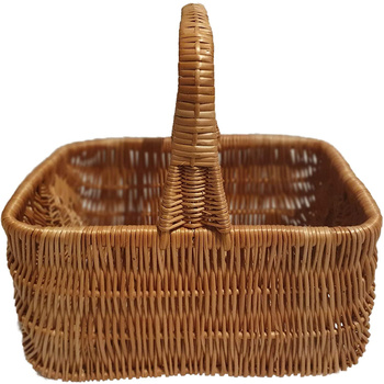 Einkaufskorb aus Weide rechteckig Braun 36x26x32 cm