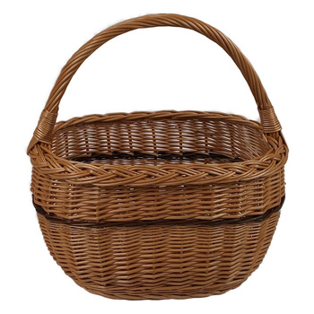 Einkaufskorb/Autokorb aus Weide Braun Oval 42x28x43 cm