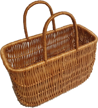 Einkaustasche aus Weide Braun 40x20x37 cm Picknikkorb Weidenkorb Geflochten