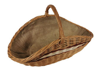 Kaminholzkorb aus Weide mit Jute 65x40x35 cm