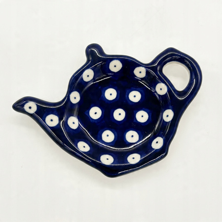 Teebeutel Untertasse Bunzlauer Keramik Weihnachtsbaumkugel Schneemann Handbemalt