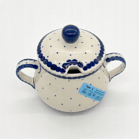 Zuckerdose Elegante Zuckerdose aus Bunzlauer Keramik – handbemalt und handgemacht