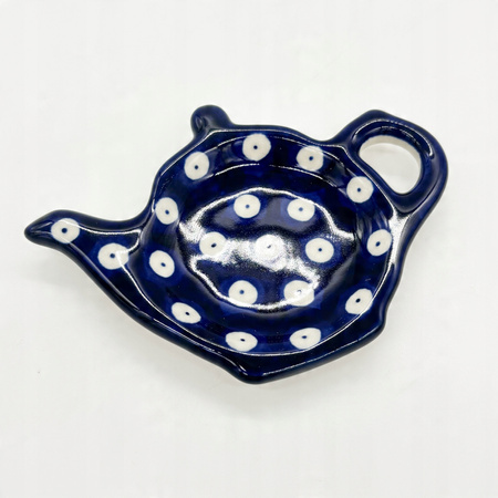 Teebeutel Untertasse Bunzlauer Keramik Weihnachtsbaumkugel Schneemann Handbemalt