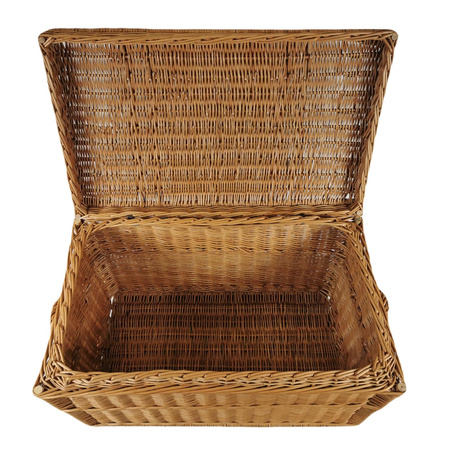 Truhe aus Weide braun Länge: 50 cm/mit Griffen 60 cm, Breite: 35 cm, Höhe: 35 cm Korbtruhe Weidenkorb Weidentruhe Spielzeugbox Koffer Wäschetruhe (50)