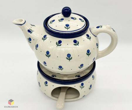 Set Kanne und Teelichthalter Stövchen Bunzlauer Keramik