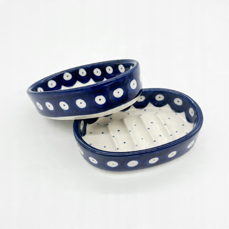 Handbemalte Seifenschale aus Bunzlauer Keramik. Traditionelles Design.