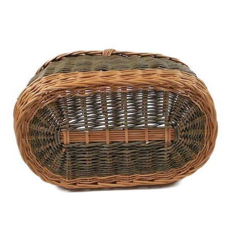Einkaufskorb aus Weide Grün-Braun Oval 50x30x40 cm