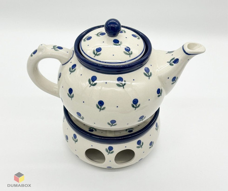 Set Kanne und Teelichthalter Stövchen Bunzlauer Keramik