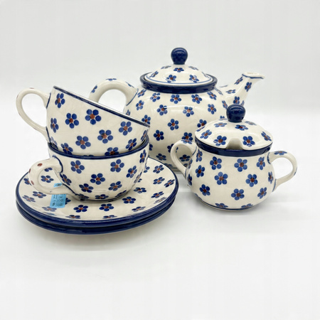 Tasse Handgefertigte Tasse mit Untertasse Bunzlauer Keramik 200 ml