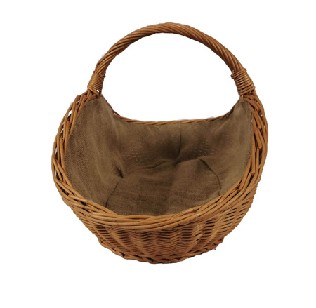 Kaminholzkorb aus Weide mit Jute 65x40x35 cm