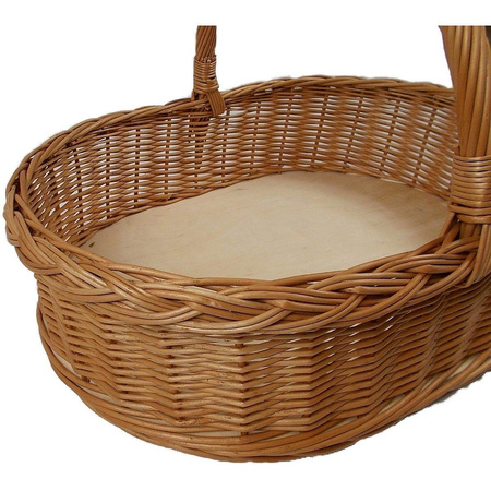 Weidentablett mit Henkel Braun Oval ca. 52x40x35 cm