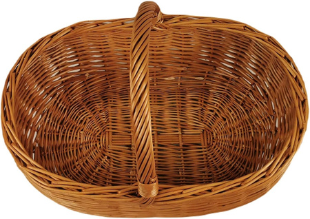 Einkaufskorb aus Weide Groß Oval Braun 55x37x42 cm