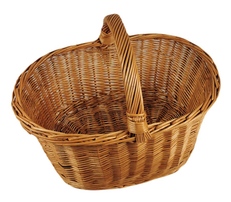 Einkaufskorb aus Weide Pilzkorb Groß Oval Braun 48x37x39 cm