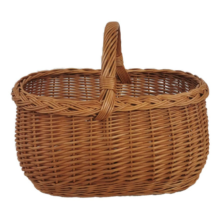 Einkaufskorb aus Weide Pilzkorb Oval Braun 46x32x35 cm