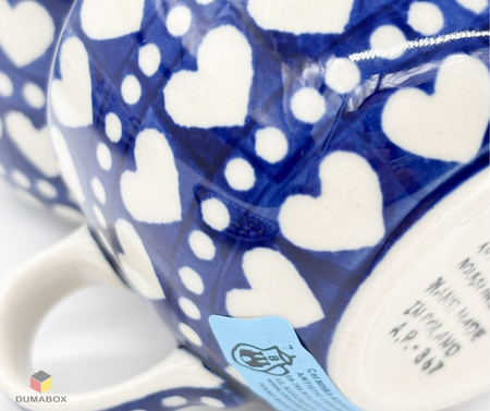 Handgefertigte Tasse mit Untertasse Bunzlauer Keramik