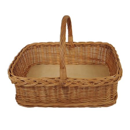 Weidentablett mit Henkel Braun Natur Rechteckig ca. 52x40x35 cm