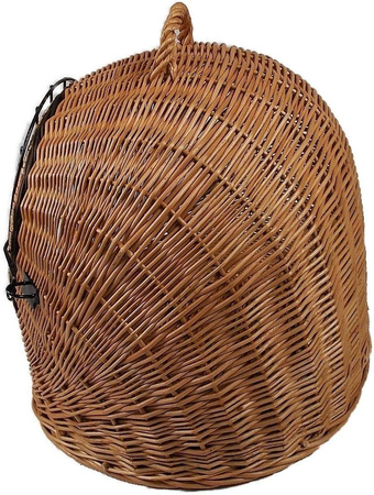 Transportkorb aus Weide für Tiere Braun Gr. L 55x45x47cm abnehmbares Metall-Gitter