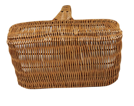 Tablett aus Weide mit Henkel holländisches Design Braun rechteckig 48x30x32 cm