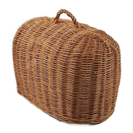 Transportkorb aus Weide mit Kissen 45x35x45 cm Käfig für Katze Hund