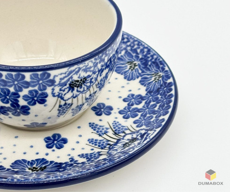 Handgefertigte Tasse mit Untertasse Bunzlauer Keramik