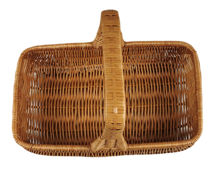 Tablett aus Weide mit Henkel holländisches Design Braun rechteckig 48x30x32 cm