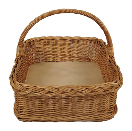 Weidentablett mit Henkel Braun Natur Rechteckig ca. 52x40x35 cm