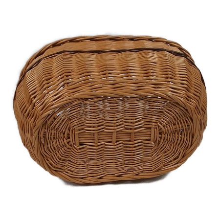 Einkaufskorb/Autokorb aus Weide Braun Oval 42x28x43 cm