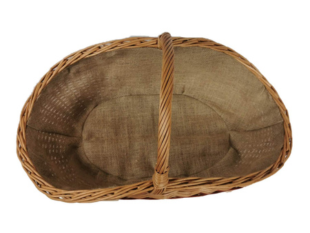 Kaminholzkorb aus Weide mit Jute 65x40x35 cm