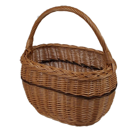 Einkaufskorb/Autokorb aus Weide Braun Oval 42x28x43 cm