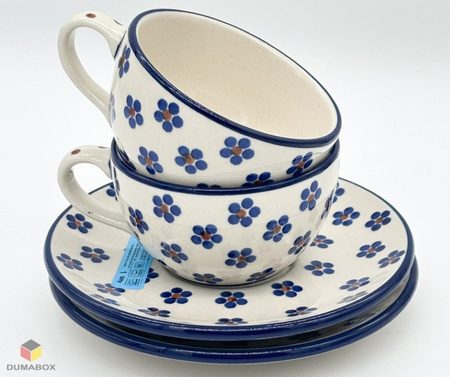 Handgefertigte Tasse mit Untertasse Bunzlauer Keramik