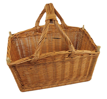 Kaminholzkorb aus Weide Braun 60x38x53 cm