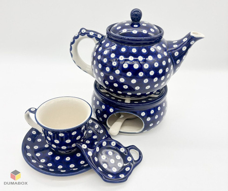 Set Kanne und Teelichthalter Stövchen Bunzlauer Keramik