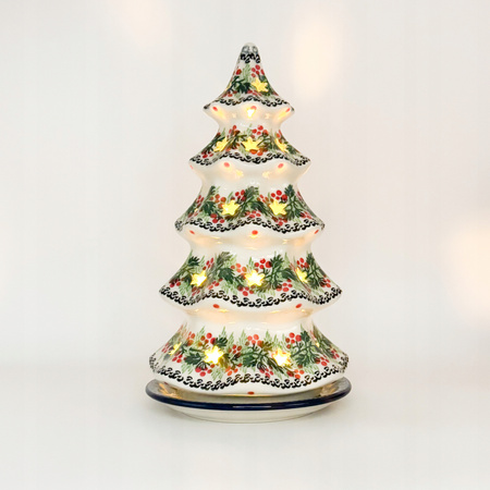 Teelichthalter Keramik-Lampion in Tannenbaumform Handgemacht 24,5 cm