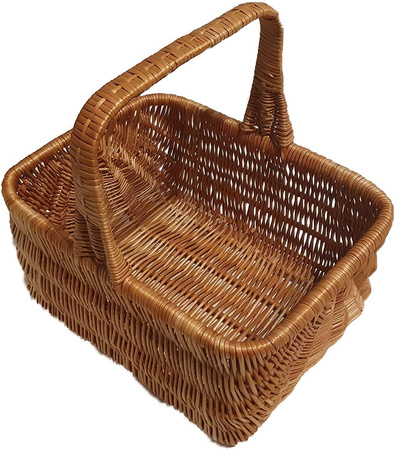 Einkaufskorb aus Weide rechteckig Braun 42x32x38 cm