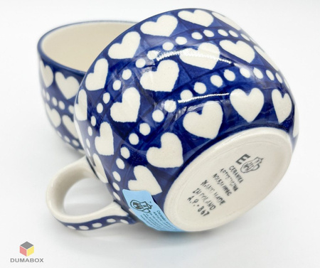 Handgefertigte Tasse mit Untertasse Bunzlauer Keramik