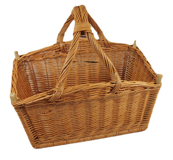 Kaminholzkorb aus Weide Braun 60x38x53 cm