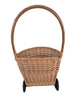 Einkaufswagen aus Weide Klein 44x32x90 cm Transportkorb mit Rollen