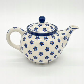 Teekanne Handgemachte Kanne handbemalt Blumen Bunzlauer Keramik 0,9l