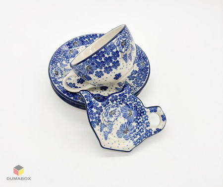 Handgefertigte Tasse mit Untertasse Bunzlauer Keramik