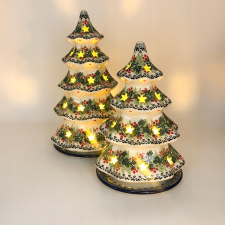 Teelichthalter Keramik-Lampion in Tannenbaumform Handgemacht 24,5 cm