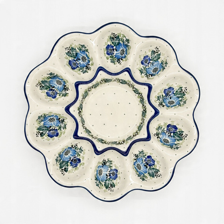 Teller Eier-Teller Osterteller aus Bunzlauer Keramik handbemalt Ø 28 cm