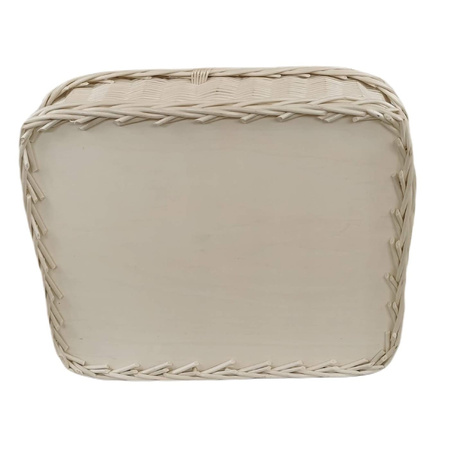 Weidentablett mit Henkel Weiß Rechteckig ca. 52x40x35 cm