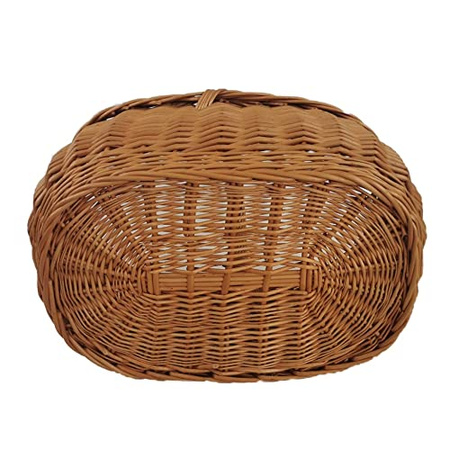 Einkaufskorb aus Weide Pilzkorb Oval Braun 46x32x35 cm