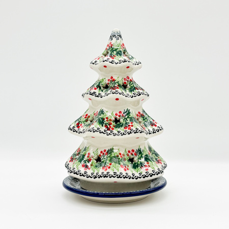 Teelichthalter Keramik-Lampion in Tannenbaumform 20 cm Handgemacht