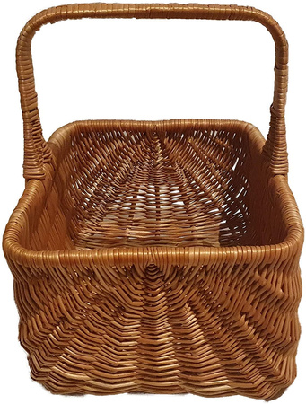 Einkaufskorb aus Weide rechteckig Braun 36x26x32 cm