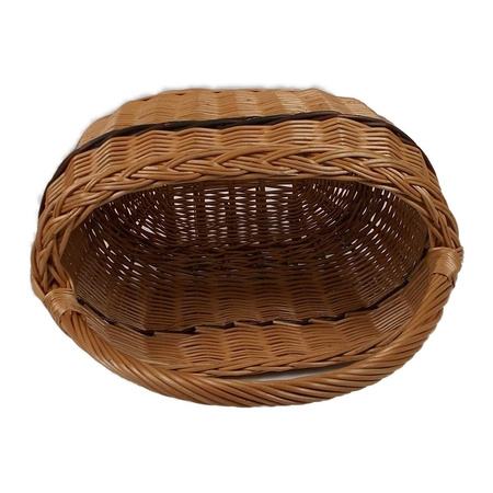 Einkaufskorb/Autokorb aus Weide Braun Oval 42x28x43 cm