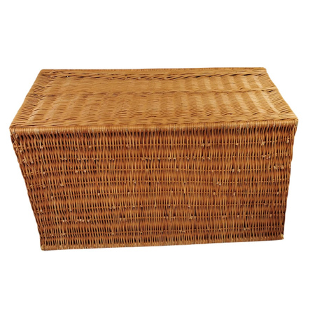 Truhe aus Weide braun Länge: 50 cm/mit Griffen 60 cm, Breite: 35 cm, Höhe: 35 cm Korbtruhe Weidenkorb Weidentruhe Spielzeugbox Koffer Wäschetruhe (50)