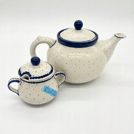 Zuckerdose Elegante Zuckerdose aus Bunzlauer Keramik – handbemalt und handgemacht