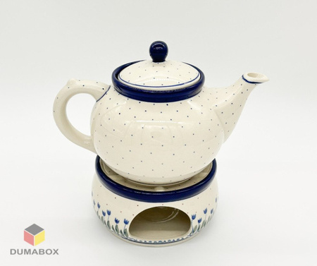 Set Kanne mit Sieb und Stövchen Teelichthalter Bunzlauer Keramik