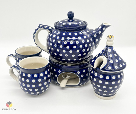 Set Kanne und Teelichthalter Stövchen Bunzlauer Keramik